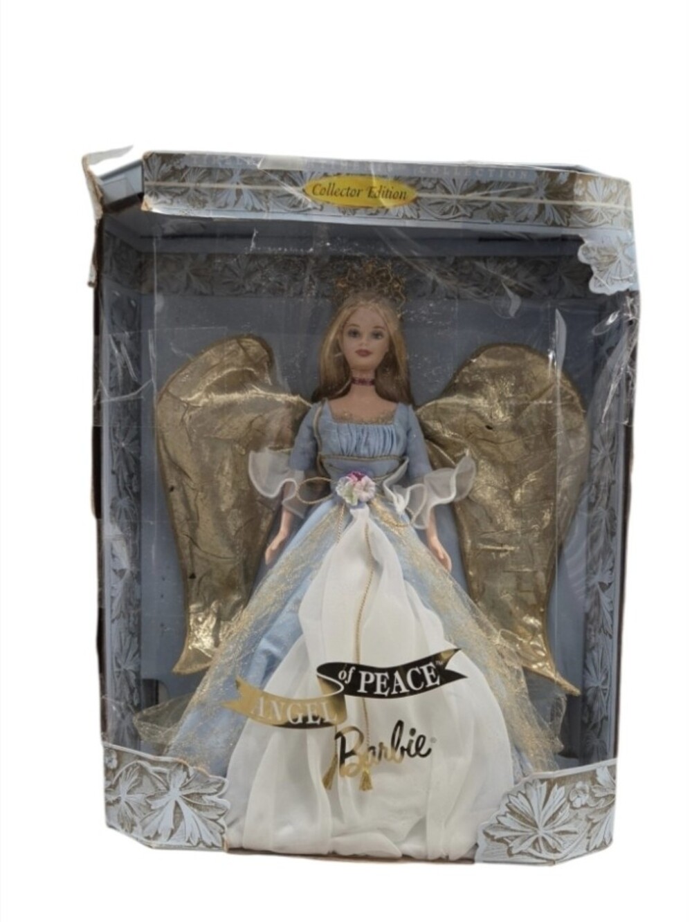 Vintage 1999 Barbie Collector Edition Angel of Peace Doll Damaged Box
